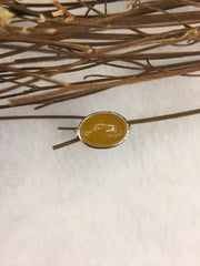 Icy Reddish Yellow Cabochon Jade Ring (RI253)