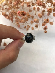 Natural Omphacite Jadeite Ring - Cabochon (RI337)