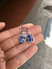 Natural Blue Sapphire Earrings (Unheated) (GE060)