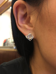 Icy Variety Jade Earrings - Cabochon (EA310)