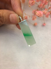 Green Jade Pendant - Rectangular (PE281)