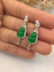 Green Jade Earrings - Hulu (EA008)