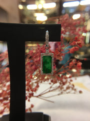 Green Jade Earrings - Rectangular (EA217)