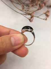 Omphacite Jadeite Ring - Cabochon (RI198)