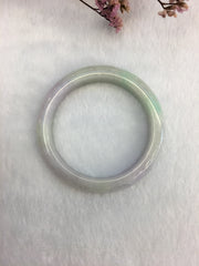 Lavender With Green Jade Bangle - Round (BA127)