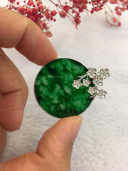 Dark Green Jade Pendant - Round (PE242)