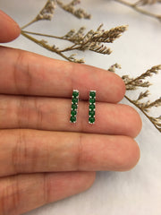 Green Jade Earrings - Cabochons (EA319)