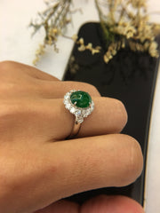 Green Jade Ring - Cabochon (RI172)