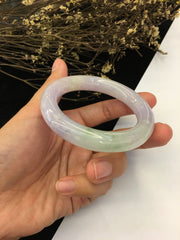 Green With Lavender Jade Bangle - Round (BA134)