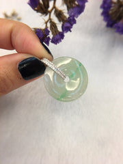 Icy Green Jade Pendant - Safety Coin (PE174)