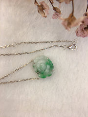 Green Jade Necklace - Flower (NE054)
