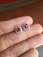 Natural Red Spinels Earrings (GE054)