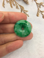 Green Jade Pendant - Safety Coin (PE297)