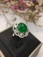 Green Jade Ring - Cabochon (RI194)
