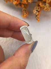 Icy White Jade Ring - Saddle Shape (RI243)