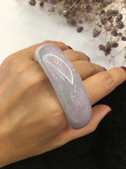 Icy Lavender Jade Bangle - Round (BA204)