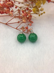 Green Jade Earrings - Balls (EA312)