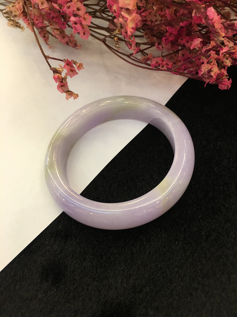 Lavender Jade Bangle - Round (BA219)