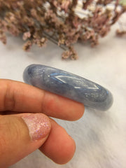 Bluish Lavender Jade Bangle - Round (BA124)