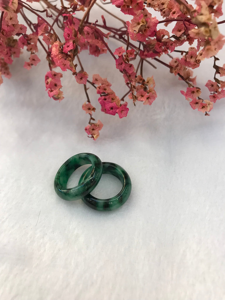 Dark Green Jade Hololith Ring (Ri353)