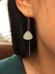 Icy White Jade Earrings - Seashell (EA298)