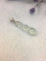 Icy White Jade Pendant - Peapod (PE120)