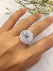 Lavender With Green Jade Ring - Coin (RI138)