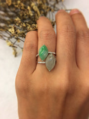 Green & Icy Jadeite Rings - Marquise (RI165)