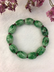 Green Jade Barrel Bracelet (BR023)