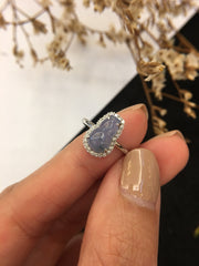 Icy Bluish Lavender Jade Ring - Hulu (RI294)(Reserved)