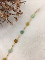 Three Colours Jade Bracelet - Flowers (BR231)