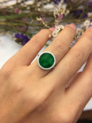 Icy Green Jade Ring - Round (RI006)