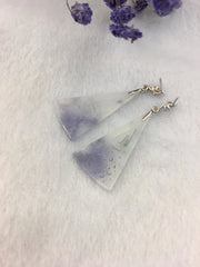 Lavender Jade Earrings - Triangle Shaped (EA196)