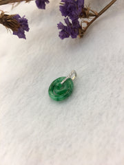 Green Jade Pendant - Double Rings (PE354)