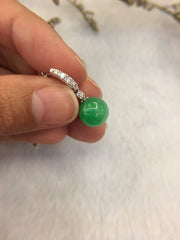 Green Jade Earrings - Balls (EA294)