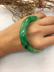 Green Jade Bangle - Round (BA016)