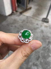 Green Jade Ring - Cabochon (RI194)