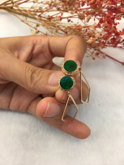 Dark Green Jade Earrings (EA190)
