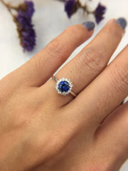 Natural Blue Sapphire Ring (Unheated) (GE114)