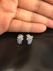 Lavender Jade Earrings - Pear Shaped (EA348)