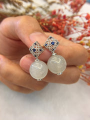 Icy Jade Earrings - Balls (EA320)
