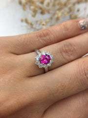 Natural Pink Sapphire Ring (Unheated) (GE107)