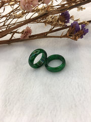 Dark Green Jade Hololith Rings (RI282)