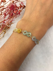 Three Colours Jade Bracelet - Infinity (BR263)