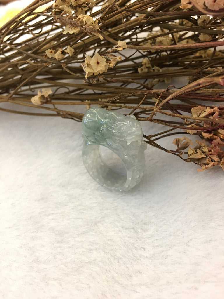Icy Green Jade Ring - Pixiu (RI304)