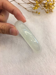Icy White Jade Bangle - Round (BA111)