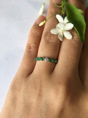 Green Cabochons Jade Ring (RI085)