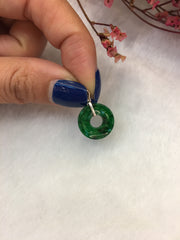 Green Jade Pendant - Coin (PE398)