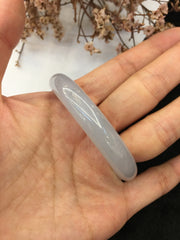 Icy Bluish Lavender Jade Bangle - Oval (BA212)