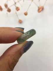 Icy Bluish Flower Jade Hololith Ring (RI244)